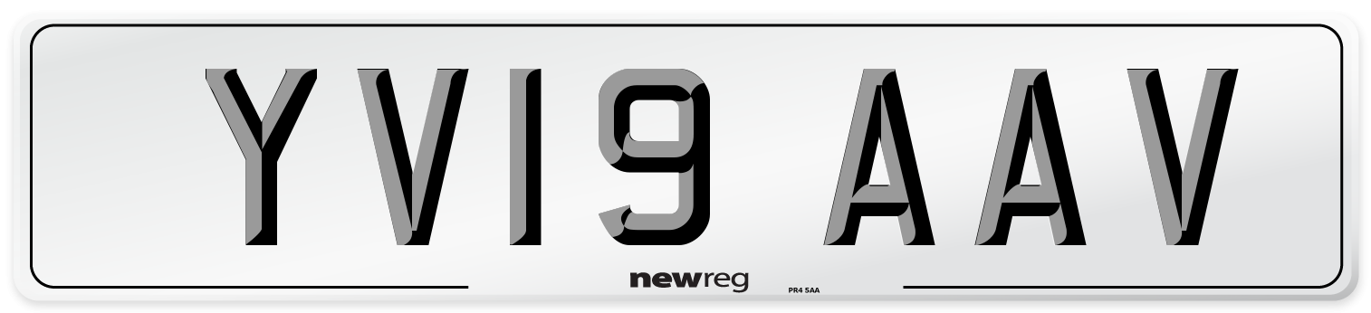 YV19 AAV Number Plate from New Reg